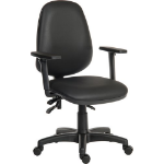 Teknik Office Practica PU Wipe Clean Operator Office Chair With Nylon Base and Adjustable Armrests Black - 9400/0280 DD