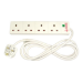 Cables Direct RB-02M04SPD surge protector White 4 AC outlet(s) 2 m