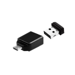 Verbatim Nano - USB 2.0 Drive Drive con Adattatore Micro USB da 16 GB - Black 49821