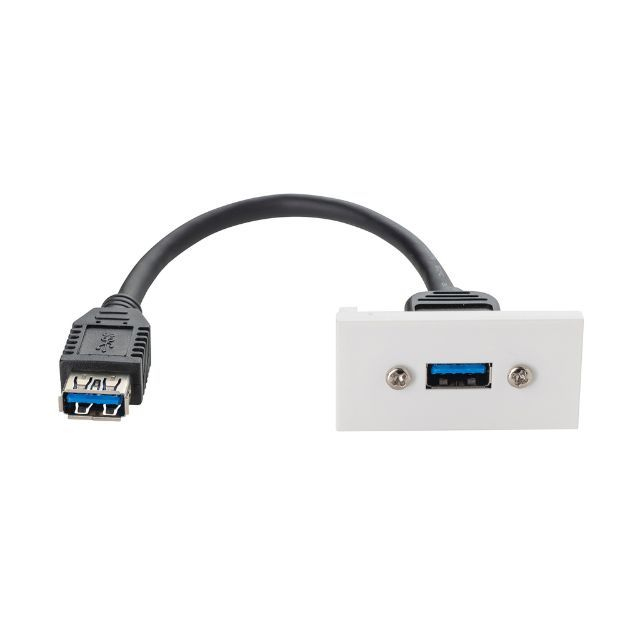 Connektgear White 0.2M Av Snap-In Usb 3 Type A Module 25 X 50Mm - Socket To