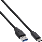 InLine USB 3.2 Gen.1x2 Cable, USB-C male / USB-A male, black, 0.3m
