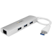 StarTech.com 3-Port Portable USB 3.0 Hub plus Gigabit Ethernet - Built-In Cable