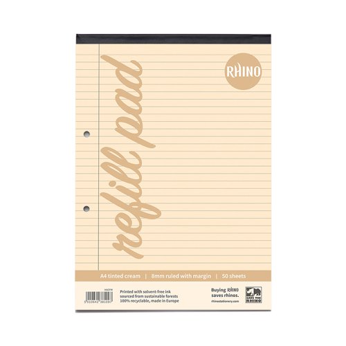 Image of Rhino A4 Special Refill Pad 50 Leaf, Cream Tinted Paper, F8M (Pack...