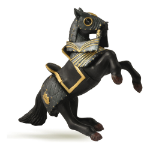 Papo Fantasy World Horse in Black Armour Toy Figure, Three Years or Above, Black/Gold (39276)