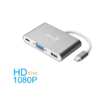 AEROCOOL Premium Multifunction USB Type-C to VGA USB3.0 & Type-C Power Delivery Adapter