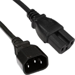 Cablenet 3m IEC C14 - IEC C15 Hot Condition Black H05RN-F 1.0mm Power Leads
