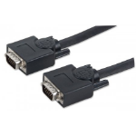 Manhattan VGA Monitor Cable, 30m, Black, Male to Male, HD15, Cable of higher SVGA Specification (fully compatible), Fully Shielded, Lifetime Warranty, Polybag