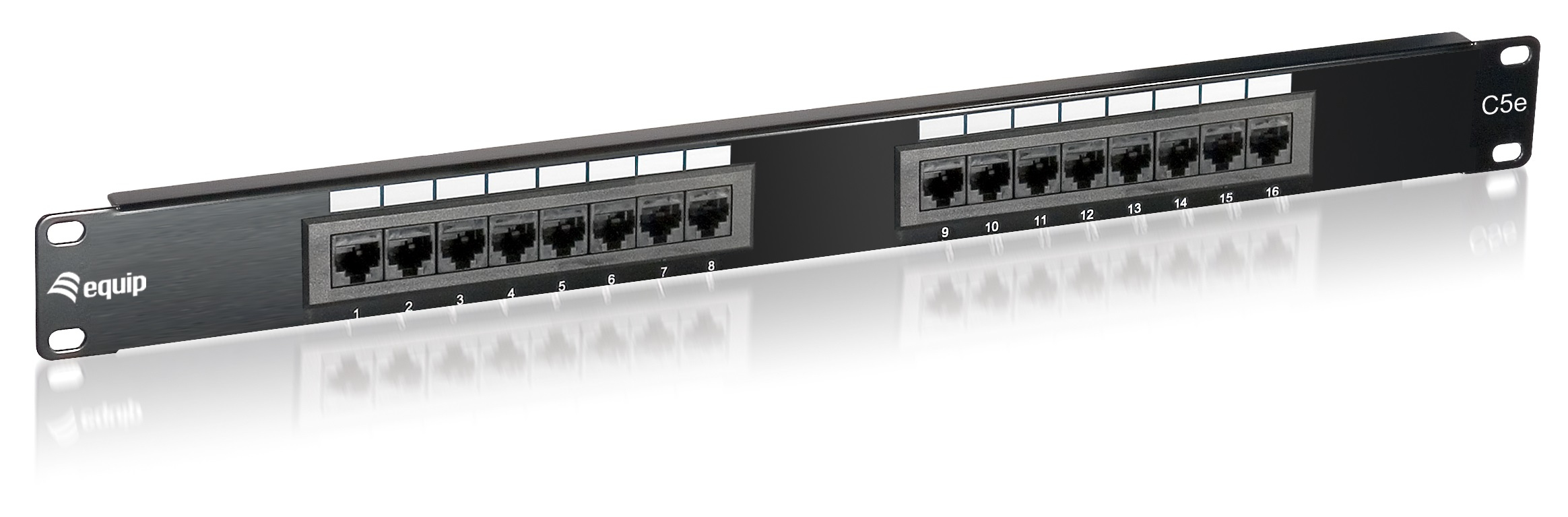 Image of Equip 16-Port Cat.5e Unshielded Patch Panel, Black