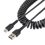 StarTech.com 1m USB A to C Charging Cable, Coiled Heavy Duty Fast Charge & Sync, High Quality USB 2.0 A to USB Type-C Cable, Rugged Aramid Fiber, Durable Male to Male USB Cable