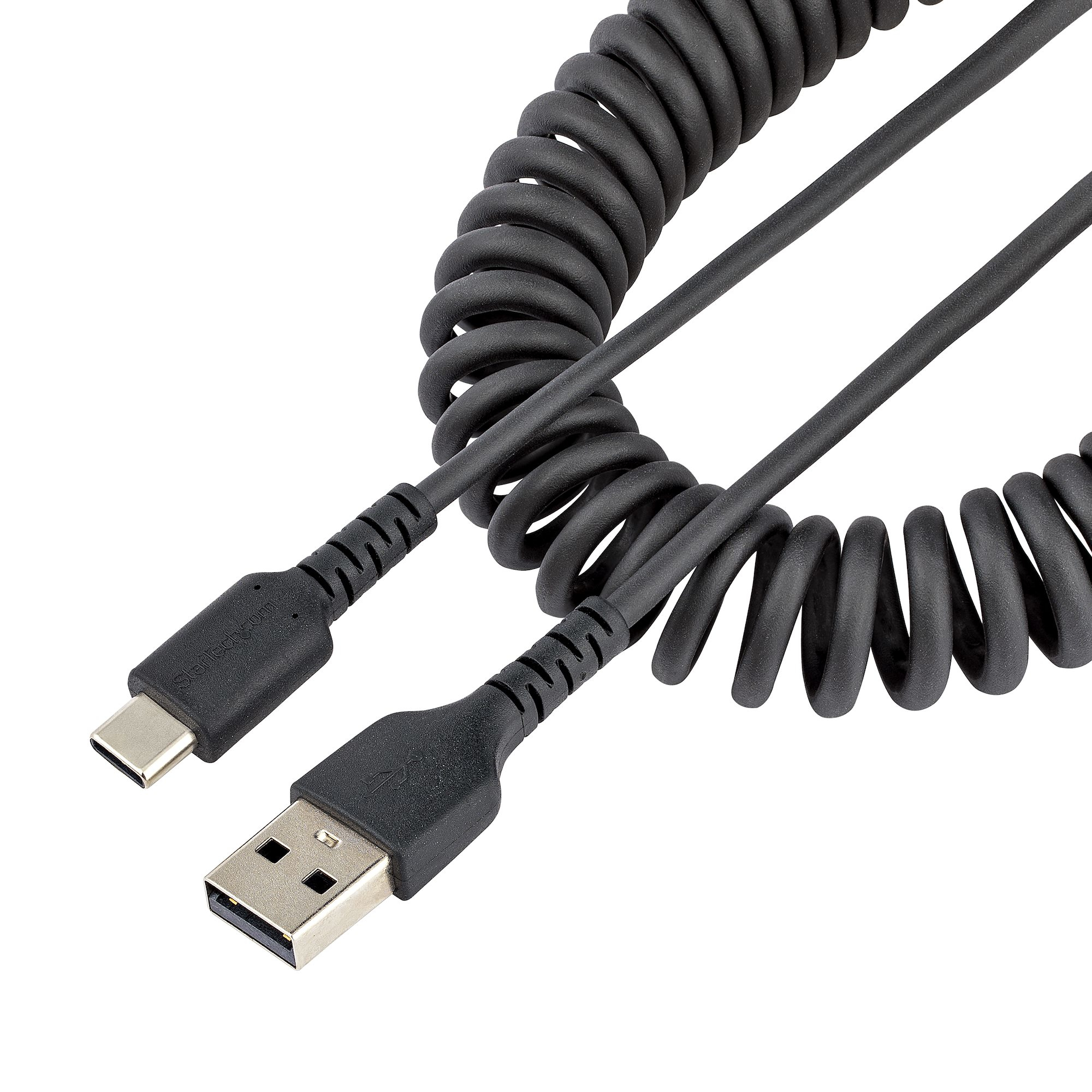 Image of StarTech.com 1m USB A to C Charging Cable, Coiled Heavy Duty Fast...