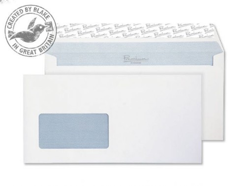 Blake Premium Office Wallet Window Peel and Seal Ultra White Wove DL 120gsm (Pack 500)