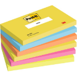 Post-It Notes 76x127mm 100 Sheets Energetic Colours (Pack 6) 655TF - 7100172314