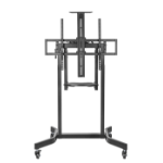 Brateck Deluxe Motorized Large TV Cart with Tilt, Equipment Shelf and Camera Mount Fit 55'-100' Up to 120kg- Matte Black