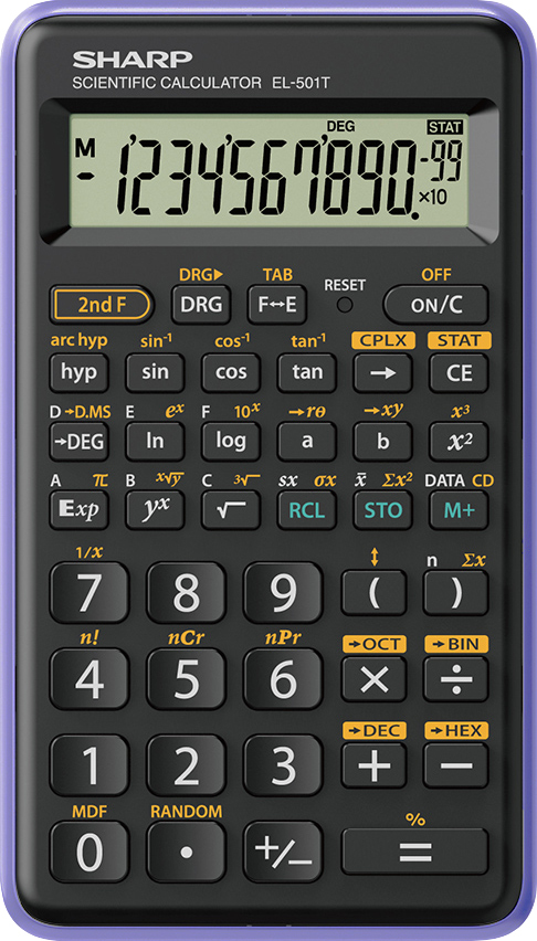 SH-EL501TBVL SHARP EL501 12 Digit Scientific Calculator Black/Purple SH-EL501TBVL