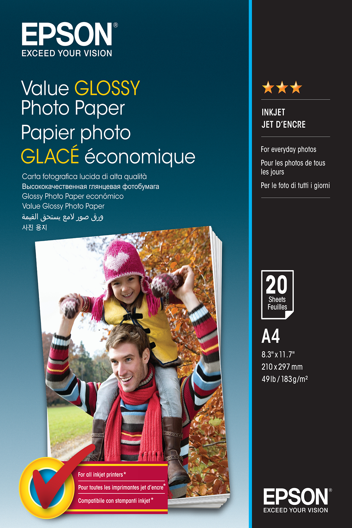 Image of Epson Value Glossy Photo Paper - A4 - 20 sheets
