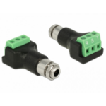 DeLOCK 65878 cable gender changer 3 pin 3.5 mm Black, Green, Stainless steel