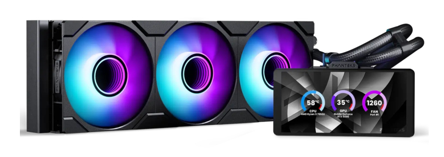 Phanteks Glacier One 360M25 LCD Processor All-in-one liquid cooler 12 cm Black 1 pc(s)