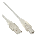 InLine USB 2.0 Cable Type A male / B male, transparent, 2m