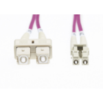 4Cabling 5m LC-SC OM4 Multimode Fibre Optic Patch Cable: Erika Violet