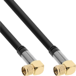 InLine Premium SAT cable, 4x shielded, 2x F-male angled, >110dB, black, 3m