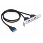 DeLOCK USB 3.0 19-pin - 2 x USB 3.0-A USB cable 0.4 m 3.2 Gen 1 (3.1 Gen 1) USB A Black