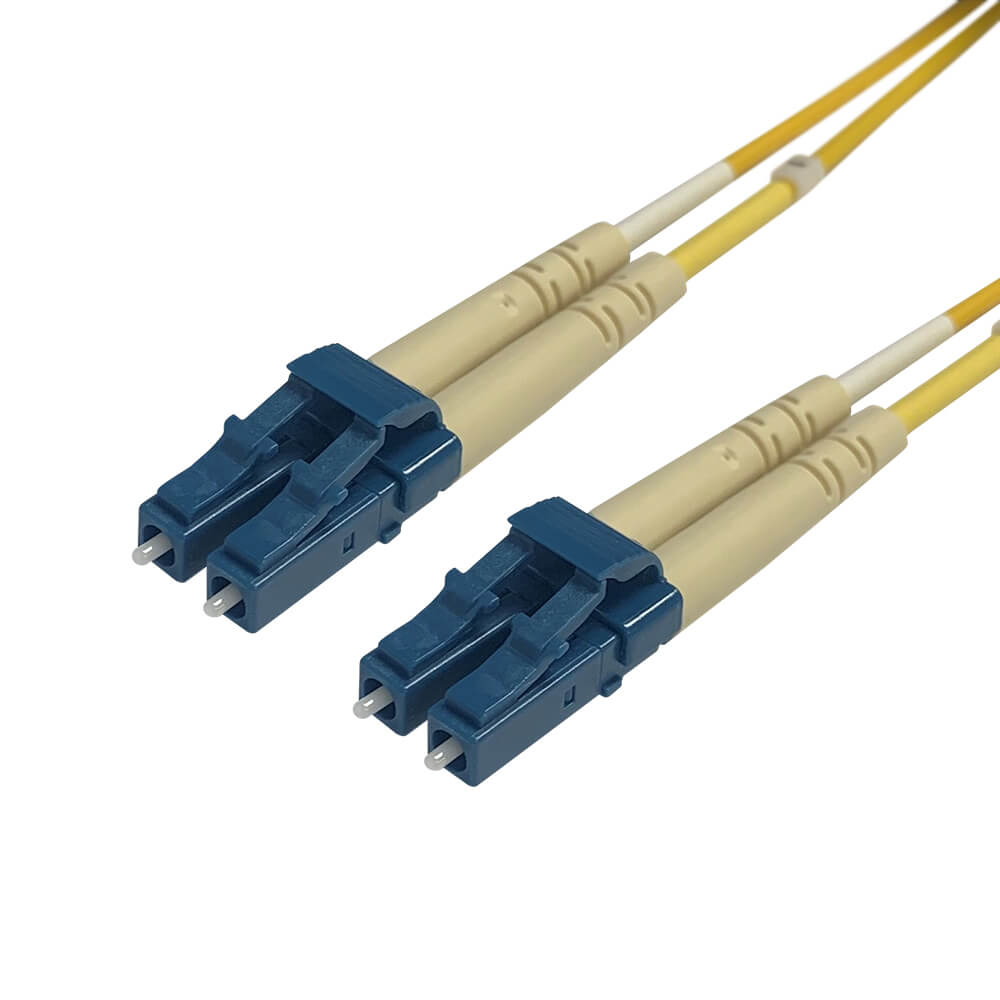 Videk 9/125 OS1/OS2 LC to LC Duplex Fibre Optic Patch Cable Yellow 15Mtr