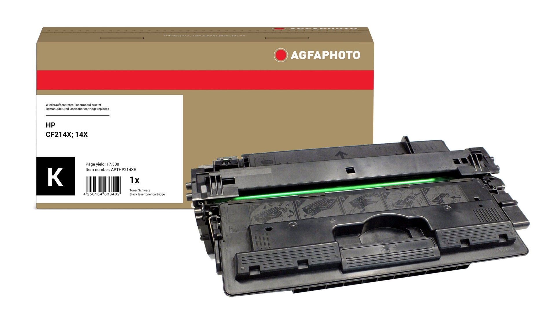 AgfaPhoto Compatible Toner Cartridge. Black. Replacement for HP CF214X