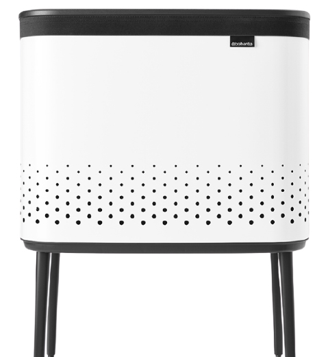 Image of Brabantia Bo Laundry Bin - 60 L - Rectangular - MDF - White - Black