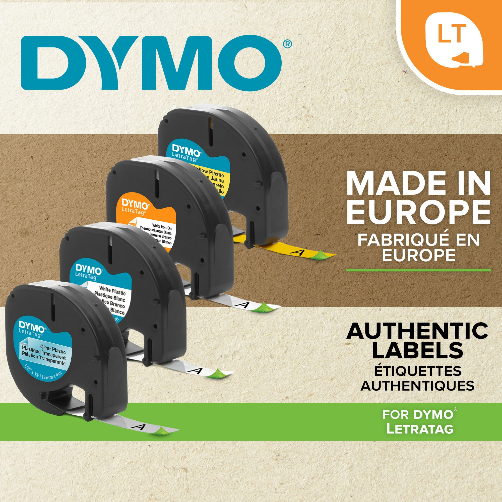 Dymo 12267/S0721530 DirectLabel-etikettes Polyester Transparent 12mm x 4m for Dymo LetraTag