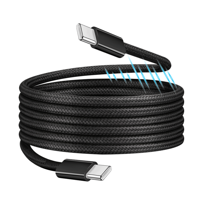 LogiLink USB 2.0 Type-C cable, C/M to C/M, magnetic, 100W, nylon, black, 1 m