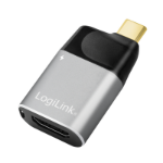 LogiLink USB 3.2 Gen2 Type-C adapter, C/M to HDMI-A+USB-C, 4K, PD, alu, black/grey