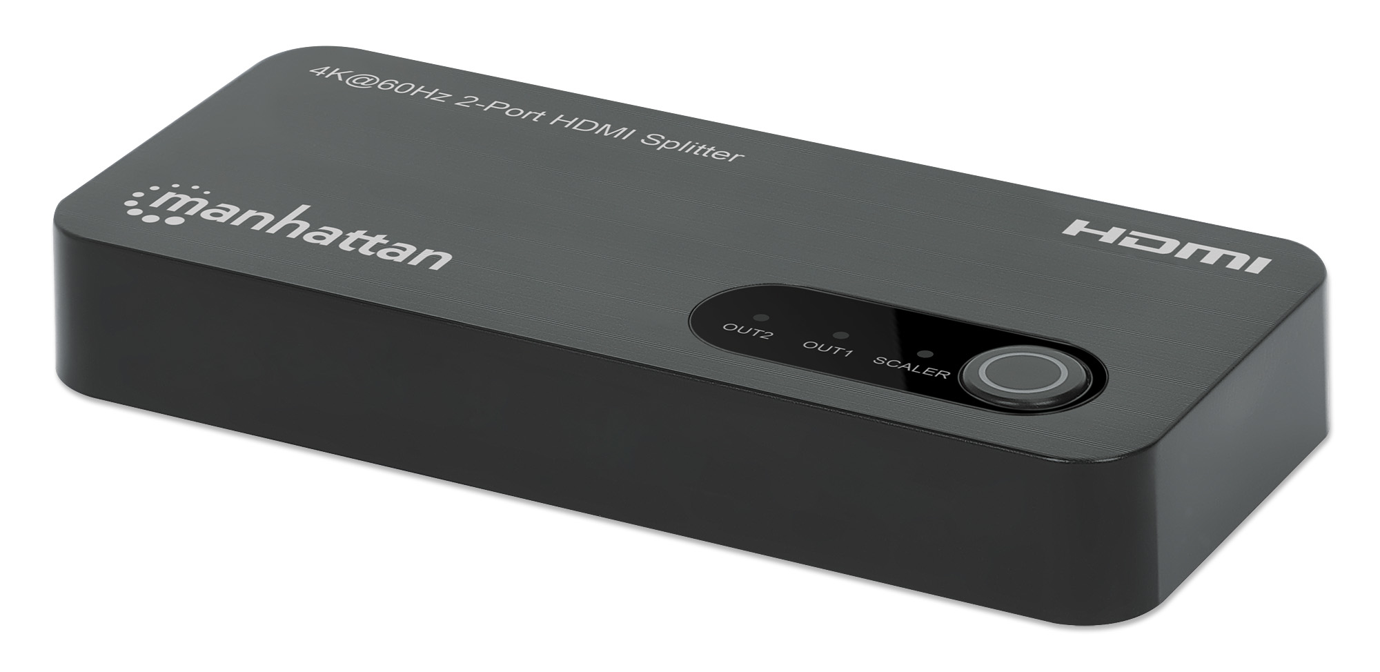 Manhattan 4K@60Hz 2-Port HDMI Splitter Splits One HDMI Input to Two HDMI Outputs (1x2), 18G, Black