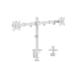 LevelOne Equip 650167 17-32 Articulating Dual Monitor Desk Mount Bracket; White