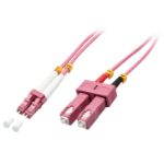 Lindy 46364 fibre optic cable 10 m LC SC OM4 Pink