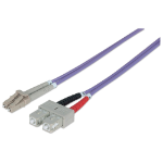 Intellinet Fiber Optic Patch Cable, OM4, LC/SC, 5m, Violet, Duplex, Multimode, 50/125 µm, LSZH, Fibre, Lifetime Warranty, Polybag