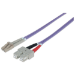 Intellinet Fiber Optic Patch Cable, OM4, LC/SC, 5m, Violet, Duplex, Multimode, 50/125 µm, LSZH, Fibre, Lifetime Warranty, Polybag