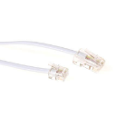 ACT Witte 10 meter platte telefoonkabel met RJ11 en RJ45 connectoren