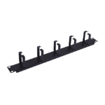 Equip 19" Cable management panel 1U with metal 5 brackets, Black