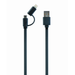 Gembird CC-USB2-AMLM2-1M USB-kabel USB A Micro-USB B/Lightning Zwart