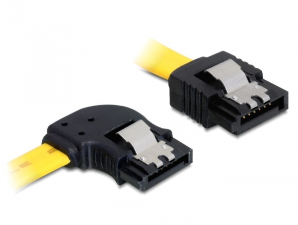 Photos - Cable (video, audio, USB) Delock 0.3m SATA M/M SATA cable Yellow 82824 
