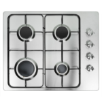 electriQ 60cm 4 Burner Gas Hob - Stainless Steel