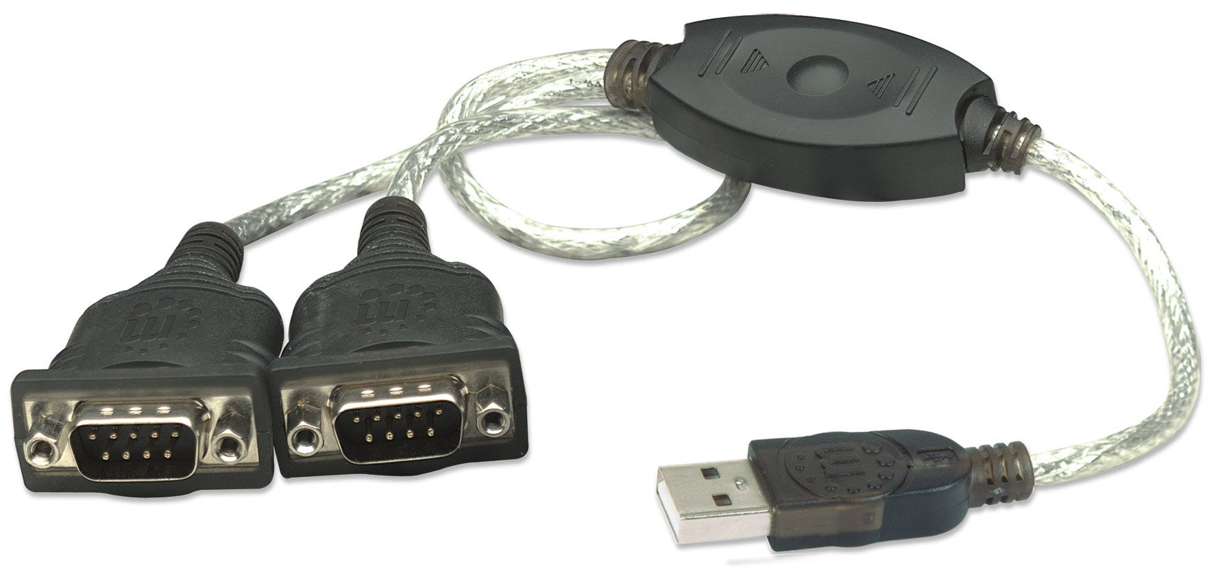 Manhattan Usb A To 2x Serial Ports Converter Cable 45cm Male To Male Serialrs232comdb9 1115