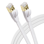 Maplin RJ45 CAT7 Flat Ethernet LAN Cable - White - 25m