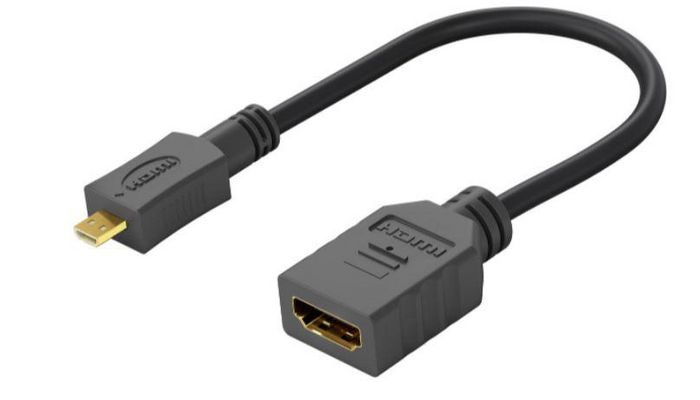 Microconnect HDM19F19MMC kabelomvandlare (hane/hona) HDMI HDMI Typ D (micro) Svart