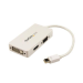 StarTech.com Travel A/V Adapter: 3-in-1 Mini DisplayPort to VGA DVI or HDMI Converter - White