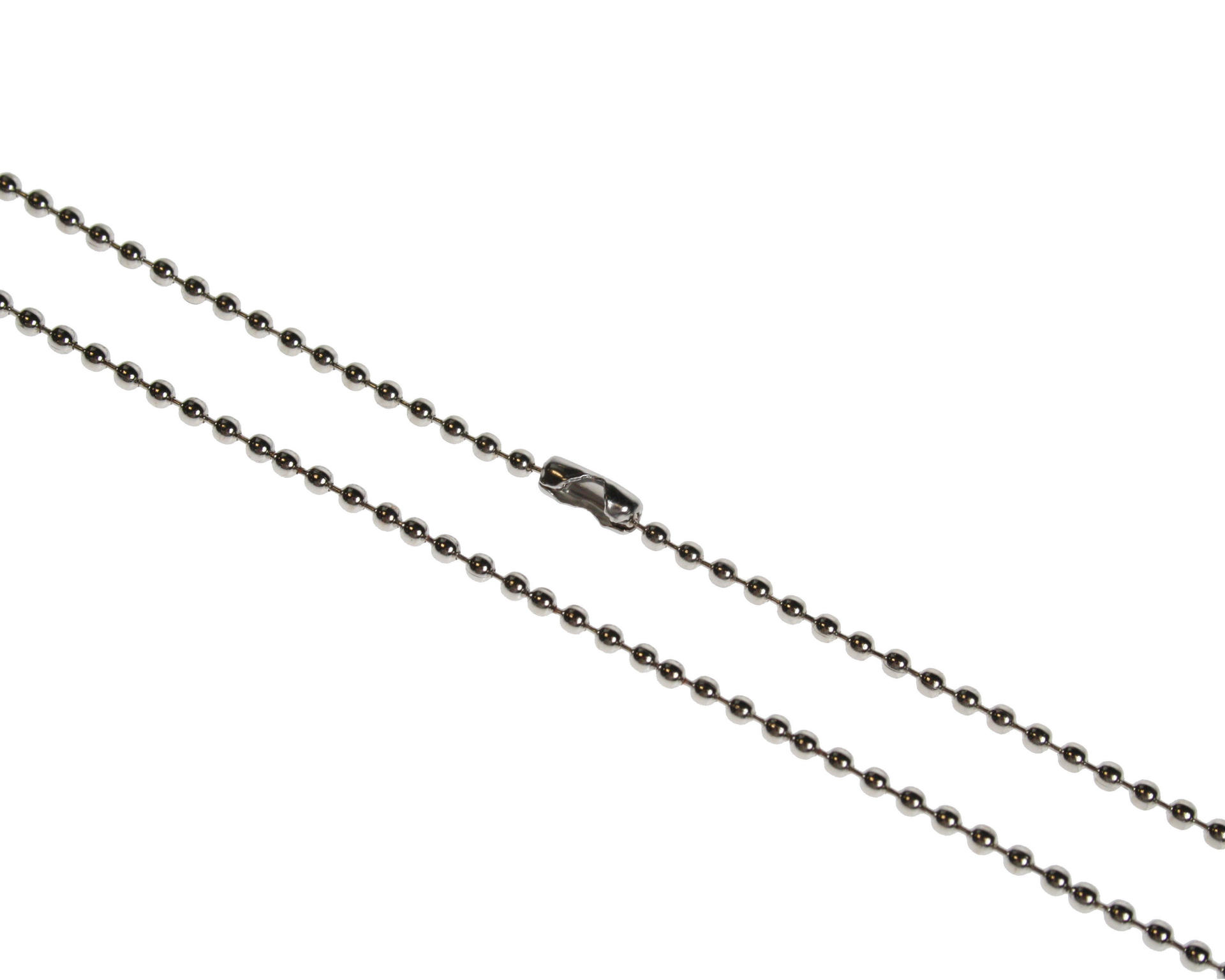 Digital ID 36inch Metal Bead Chain Necklace, Nickel Plated (Pack of 100)
