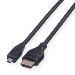 ROLINE HDMI High Speed Cable + Ethernet, A - D, M/M 2 m