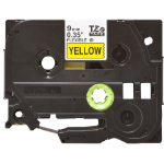Brother TZE-FX621 DirectLabel black on yellow Laminat 9mm x 8m for Brother P-Touch TZ 3.5-18mm/6-12mm/6-18mm/6-24mm/6-36mm