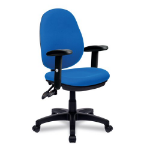 NAUTILUS Designs Java 300 Medium Back Synchronous Triple Lever Fabric Operator Office Chair With Height Adjustable Arms Blue - BCF/P606/BL/ADT DD