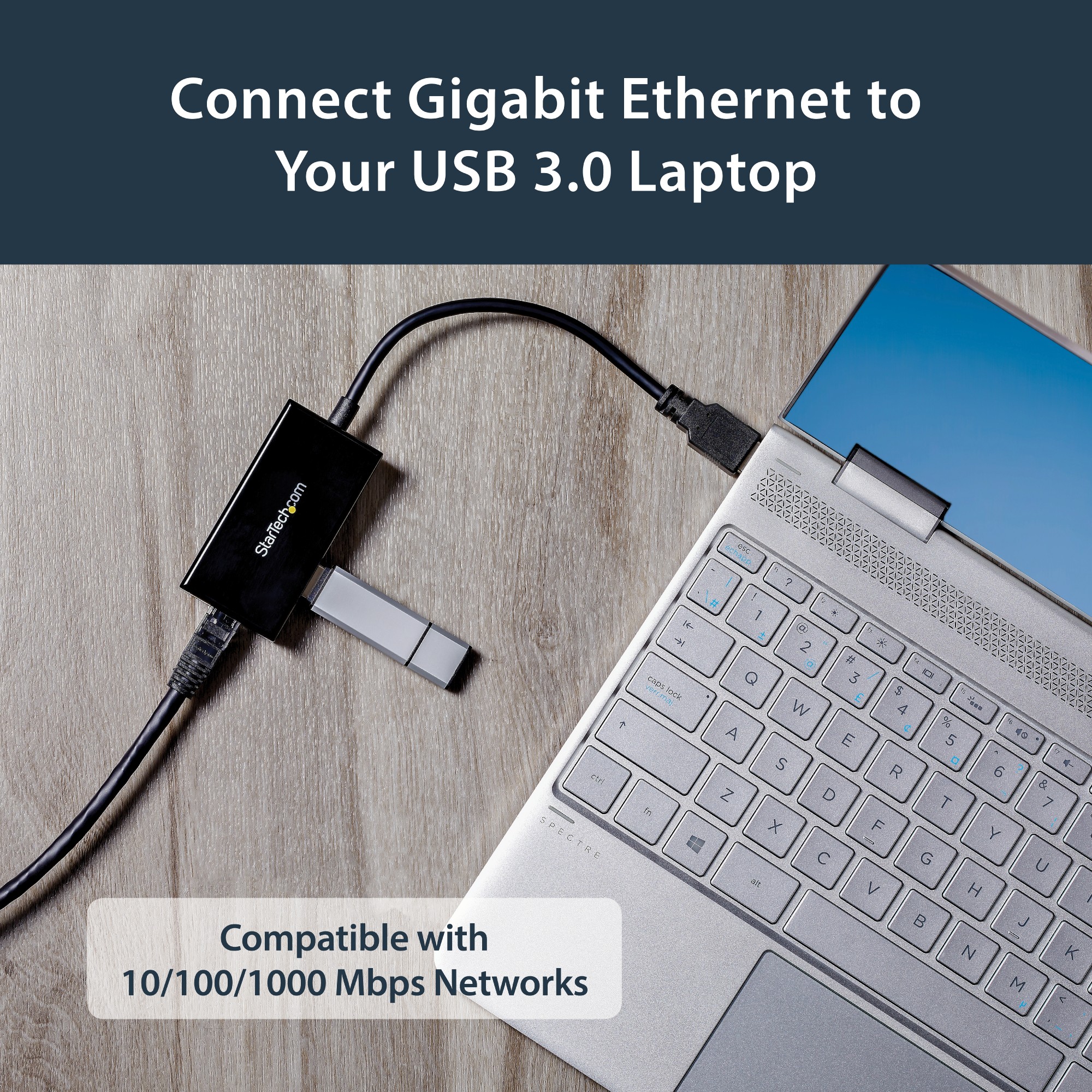 StarTech.com USB 3.0 to Gigabit Network Adapter with Built-In 2-Port USB Hub